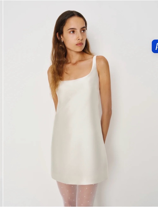 Reformation Dresses & Skirts - Reformation Cream One-Shoulder Satin Mini Dress
